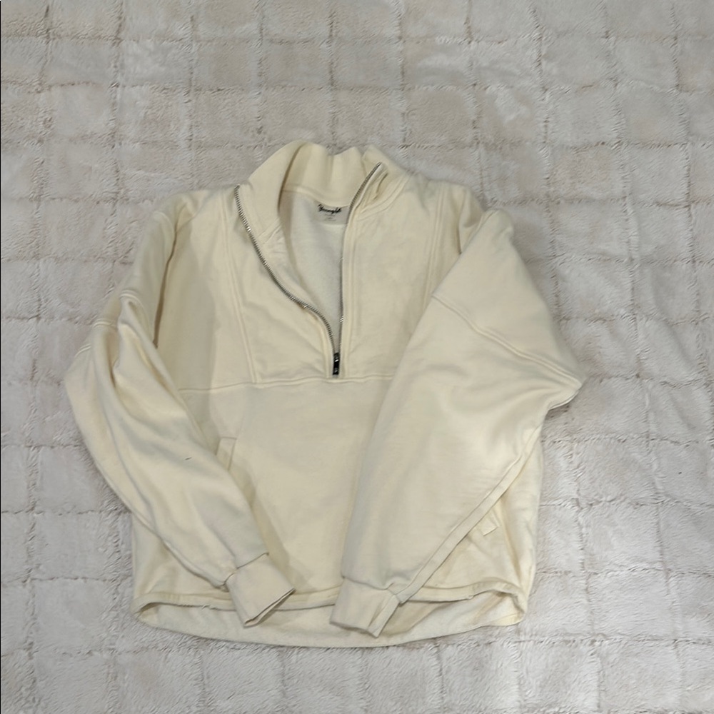 Cream Quarter-Zip Pullover